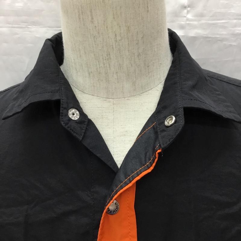 ザノースフェイス THE NORTH FACE ジャケット、上着 ジャケット、ブレザー nr11961 ロングスリーブヌプシシャツ カラーシャツ 前ボタン L ロゴ、文字 黒 / ブラック / X 橙 / オレンジ /  メンズ USED 古着 中古 10121606