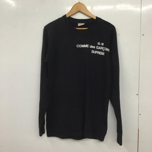 シュプリーム Supreme カットソー 長袖 FallWinter2015 CommeDesGarconsShirt コラボ 長袖カットソー プリントTシャツ S ロゴ、文字 黒 / ブラック /  メンズ USED 古着 中古 10138712