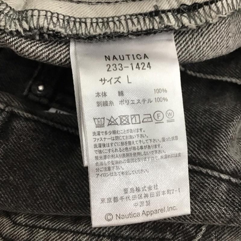 ノーティカ NAUTICA パンツ デニム、ジーンズ デニムパンツ ワイドパンツ カジュアルパンツ L ダメージ加工 ダークグレー / ダークグレー /  メンズ USED 古着 中古 10150765