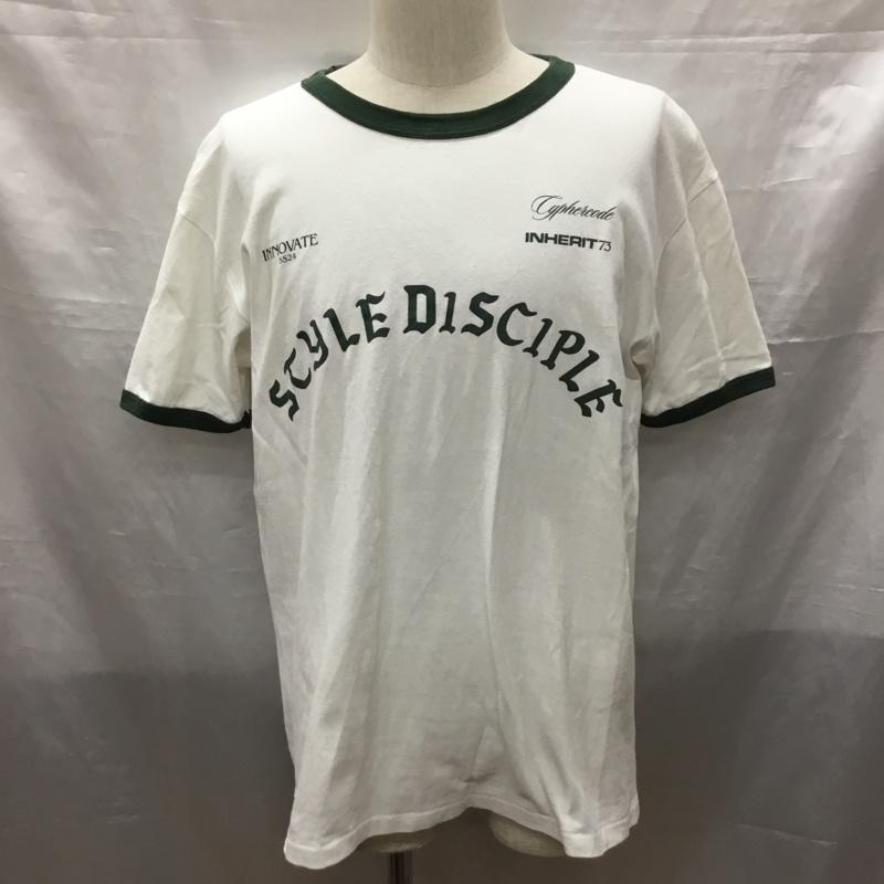 サイファーコード CypherCode Tシャツ 半袖 STYLE DISCIPLE リンガーTシャツ XL ロゴ、文字 白 / ホワイト / X カーキ / カーキ /  メンズ USED 古着 中古 10118947