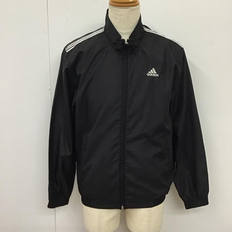 アディダス adidas ジャケット、上着 ジャンパー、ブルゾン ジップアップジャケット ジャンパー ジャケット カジュアルジャケット アウター M ロゴ、文字 黒 / ブラック /  メンズ USED 古着 中古 10117659