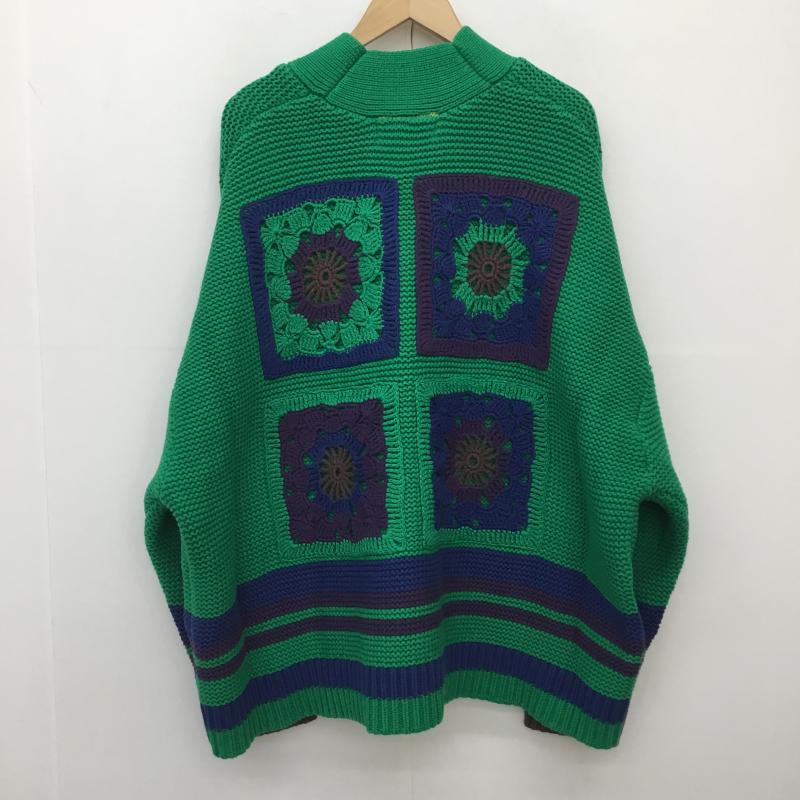 ユニオン UNION カーディガン 長袖 WHEATLEY CARDIGAN FREE ボーダー柄 緑 / グリーン /  メンズ USED 古着 中古 10145814
