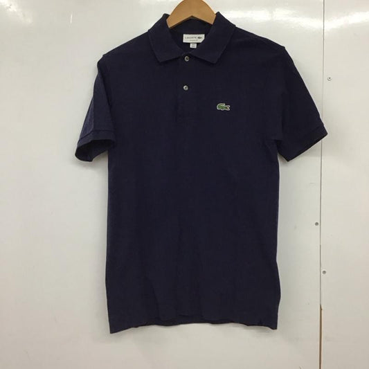 ラコステ LACOSTE ポロシャツ 半袖 半袖ポロシャツ カラーシャツ 半袖カットソー 3 ロゴ、文字 紺 / ネイビー /  メンズ USED 古着 中古 10149613