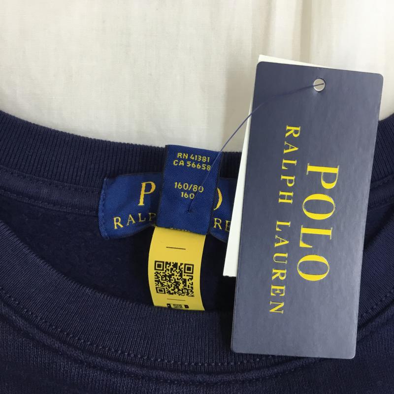 ポロラルフローレン POLO RALPH LAUREN トレーナー 長袖 ポロベア 160cm プリント X キャラクター 紺 / ネイビー /  ボーイズ USED 古着 中古 10135645