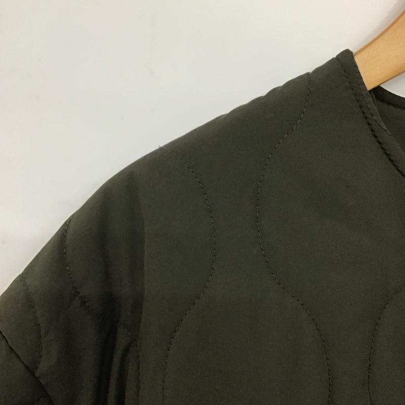 アイテムズ アーバンリサーチ ITEMS URBAN RESEARCH ジャケット、上着 ジャケット、ブレザー キルティングジャケット アウター ノーカラージャケット 40 無地 カーキ / カーキ /  メンズ USED 古着 中古 10145065