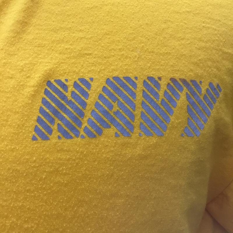 ユーエスネイビー USNAVY Tシャツ 半袖 半袖カットソー プリントTシャツ クルーネックカットソー 古着 M ロゴ、文字 黄 / イエロー /  メンズ USED 古着 中古 10113870