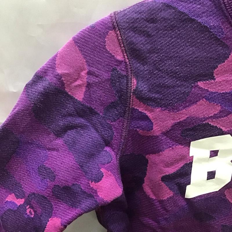 ベイプキッズ BAPEKIDS トレーナー 長袖 長袖トレーナー スウェット 長袖カットソー クルーネックカットソー 120cm ロゴ、文字 紫 / パープル /  ボーイズ USED 古着 中古 10111666