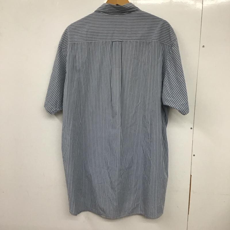 ノーティカ NAUTICA シャツ、ブラウス 半袖 半袖シャツ ストライプシャツ ボタンダウンシャツ L ストライプ 水色 / ライトブルー /  メンズ USED 古着 中古 10133129