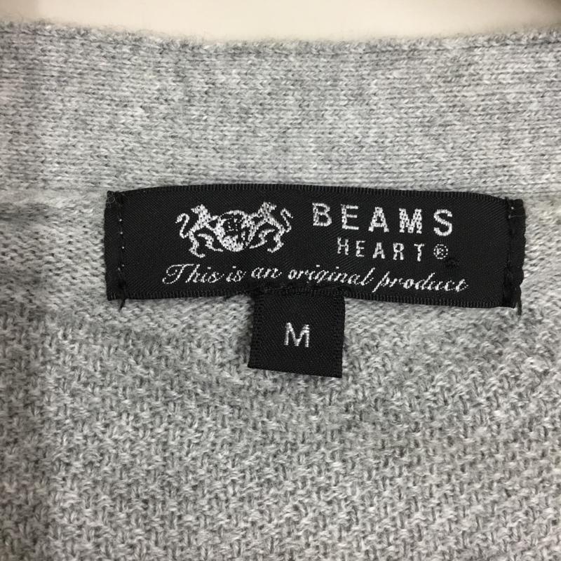 ビームス ハート BEAMS HEART カーディガン 長袖 42-15-0078-152 Vネック M 無地 灰 / グレー /  メンズ USED 古着 中古 10119303