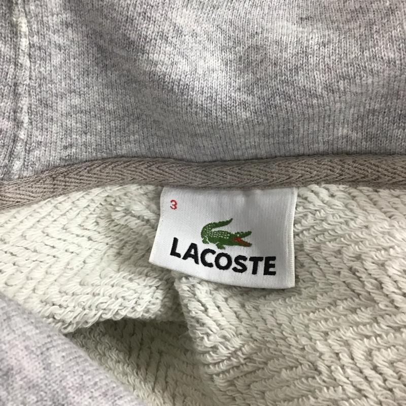 ラコステ LACOSTE トレーナー 長袖 長袖トレーナー スウェット カラーネック リブスウェットカットソー 3 ロゴ、文字 灰 / グレー /  メンズ USED 古着 中古 10123825