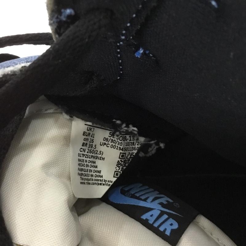 ナイキ NIKE スニーカー スニーカー 555088-134 AIR JORDAN 1 RETRO HIGH OG 26cm 26.0cm ロゴ、文字 白 / ホワイト / X 水色 / ライトブルー / X 黒 / ブラック /  メンズ USED 古着 中古 10131825
