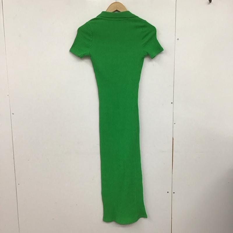 ザラ ZARA ワンピース ロングスカート 4886 426 527 スキッパー 半袖 リブ S 無地 緑 / グリーン /  レディース USED 古着 中古 10147153