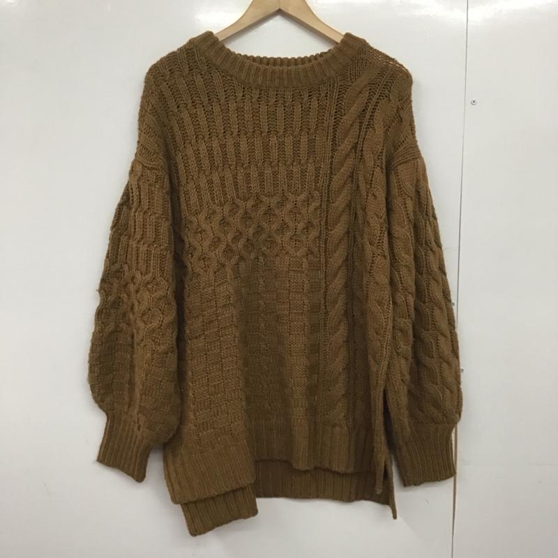 チコ CHICO ニット、セーター 長袖 長袖ニットカットソー クルーネック セーター FREE 総柄 茶 / ブラウン /  レディース USED 古着 中古 10147189