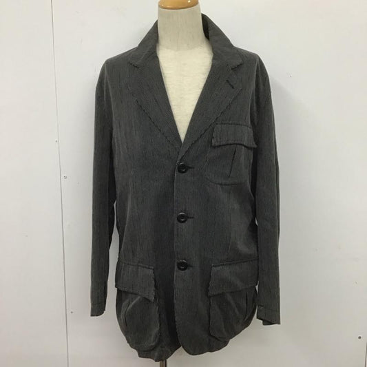 アルマーニジーンズ ARMANI JEANS ジャケット、上着 ジャケット、ブレザー カジュアルジャケット カラージャケット ポケットジャケット 90s ストライプジャケット 48 ストライプ 灰 / グレー / X 黒 / ブラック /  メンズ USED 古着 中古 10106313