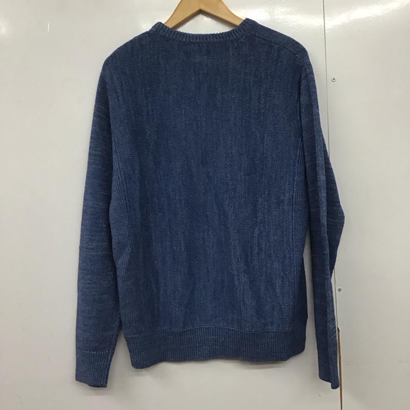 ビームス BEAMS ニット、セーター 長袖 長袖ニットカットソー クルーネック セーター XL 無地 青 / ブルー /  メンズ USED 古着 中古 10144574