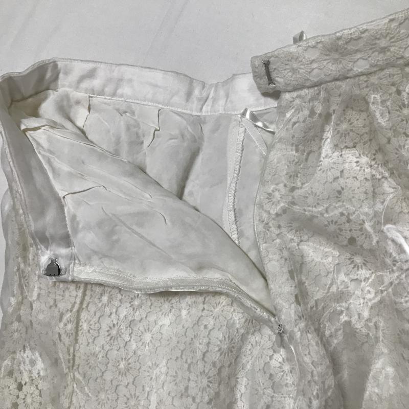 アナイ ANAYI スカート ひざ丈スカート M 花柄 白 / ホワイト /  レディース USED 古着 中古 10034834