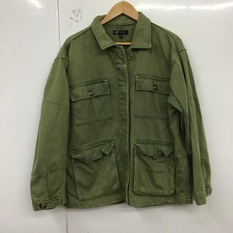 ザラティーアールエフ ZARA TRF ジャケット、上着 ジャケット、ブレザー ミリタリージャケット 前ボタンジャケット カラージャケット L 無地 カーキ / カーキ /  レディース USED 古着 中古 10129771