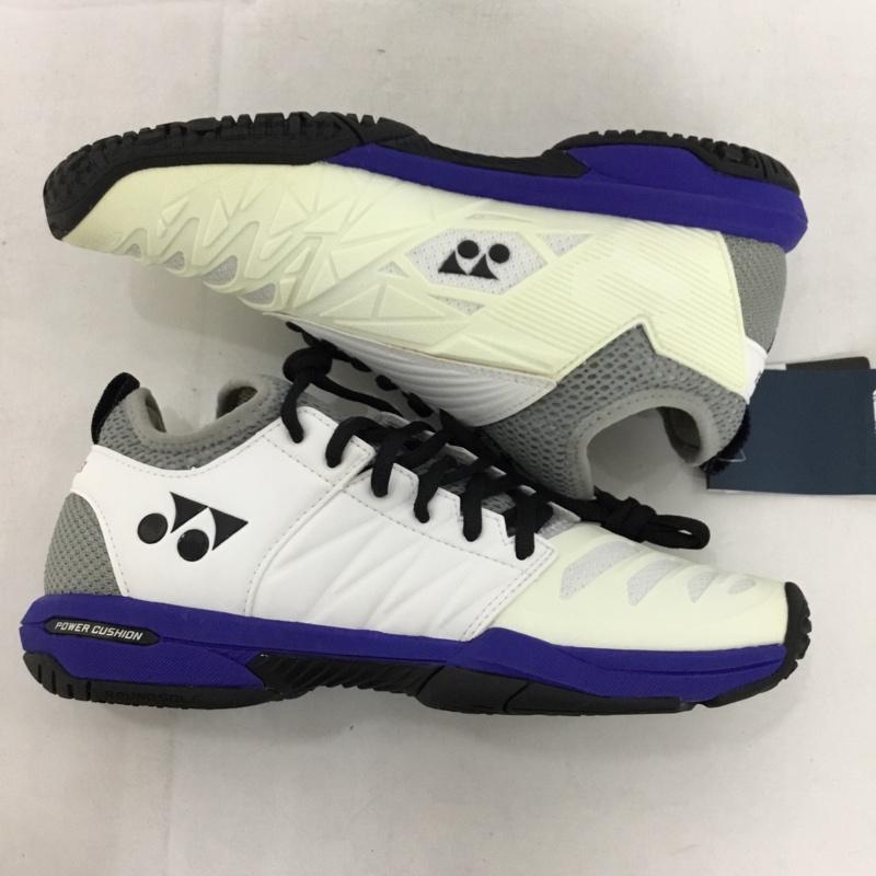 ヨネックス YONEX スニーカー スニーカー SHTF3MGC パワークッションフュージョンレブ3メンGC テニスシューズ 箱有 24.5cm 24.5cm ロゴ、文字 白 / ホワイト / X 青 / ブルー / X 灰 / グレー /  レディース USED 古着 中古 10147956