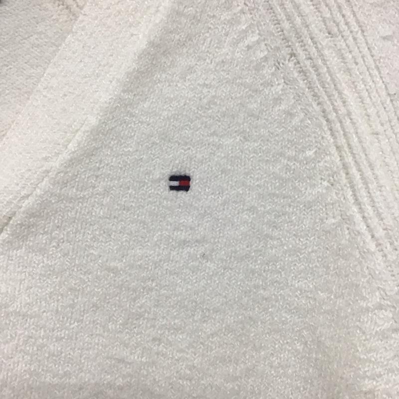 トミーヒルフィガー TOMMY HILFIGER ニット、セーター 長袖 Vネック S ワンポイント 白 / ホワイト /  レディース USED 古着 中古 10142149
