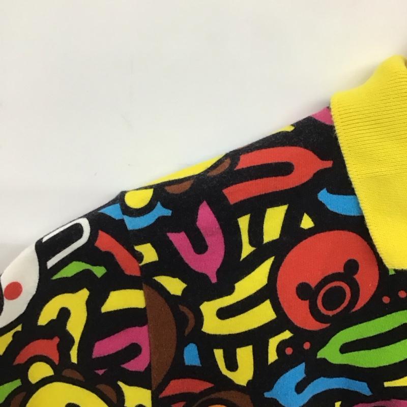アベイシングエイプ A BATHING APE ポロシャツ 半袖 BAPE KIDS 120cm 総柄 マルチカラー / マルチカラー /  ボーイズ USED 古着 中古 10134556