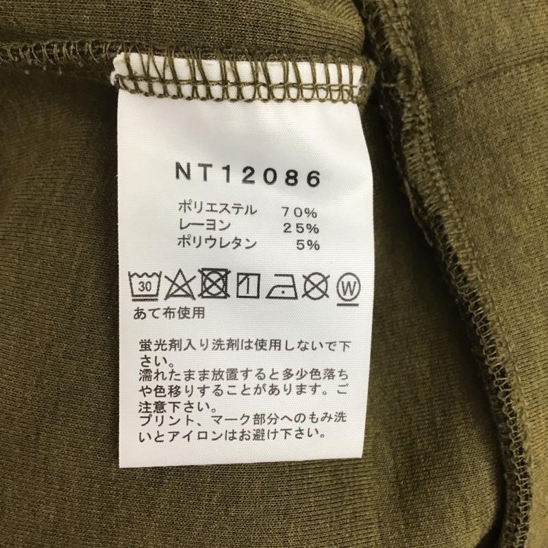 ザノースフェイス THE NORTH FACE パーカー 長袖 nt12086 ランニングスウェット プルオーバー L ロゴ、文字 カーキ / カーキ /  メンズ USED 古着 中古 10125611