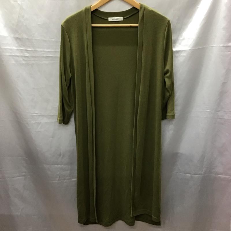 マウジー MOUSSY カーディガン 七分袖 0108AB80-5420 ロング丈 FREE 無地 カーキ / カーキ /  レディース USED 古着 中古 10115431