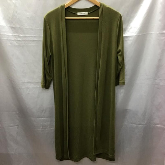 マウジー MOUSSY カーディガン 七分袖 0108AB80-5420 ロング丈 FREE 無地 カーキ / カーキ /  レディース USED 古着 中古 10115431