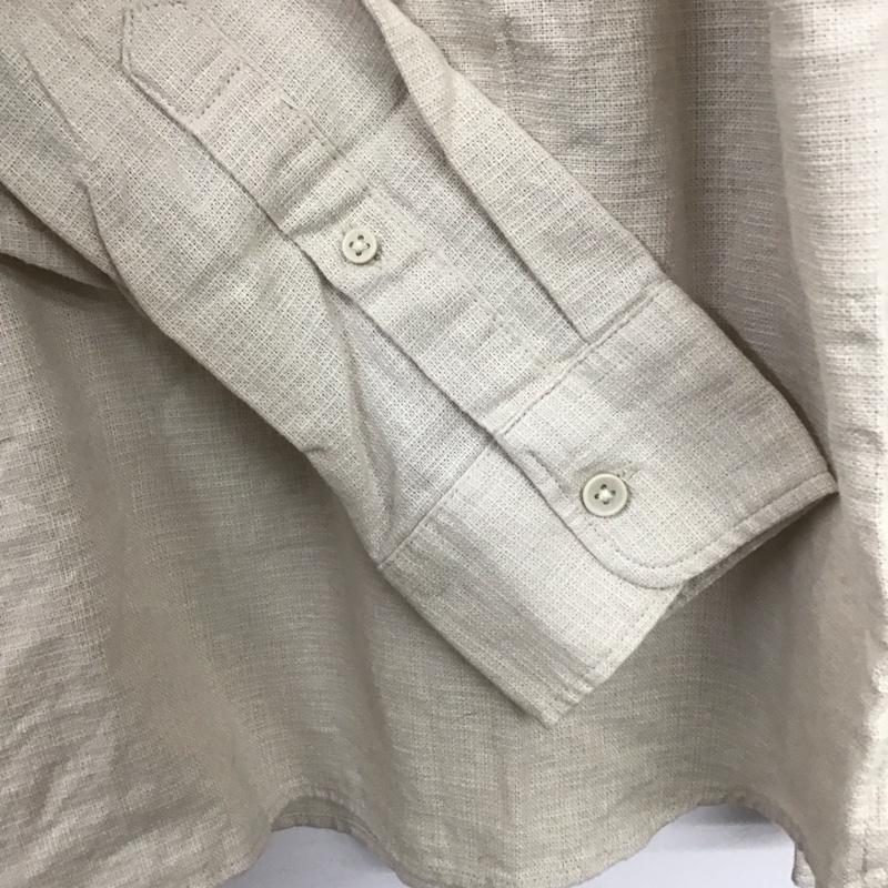 ザラ ZARA シャツ、ブラウス 長袖 長袖シャツ 無地シャツ ノーカラーシャツ プルオーバーシャツ M 無地 ベージュ / ベージュ /  メンズ USED 古着 中古 10139873