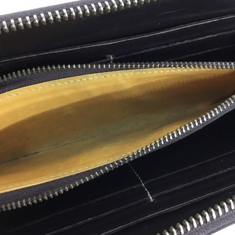 ガンゾ GANZO 財布 長財布 0057243-56 ラウンドファスナー レザー 箱有 ブライドルレザー 無地 ダークブラウン / ダークブラウン /  メンズ USED 古着 中古 10149459