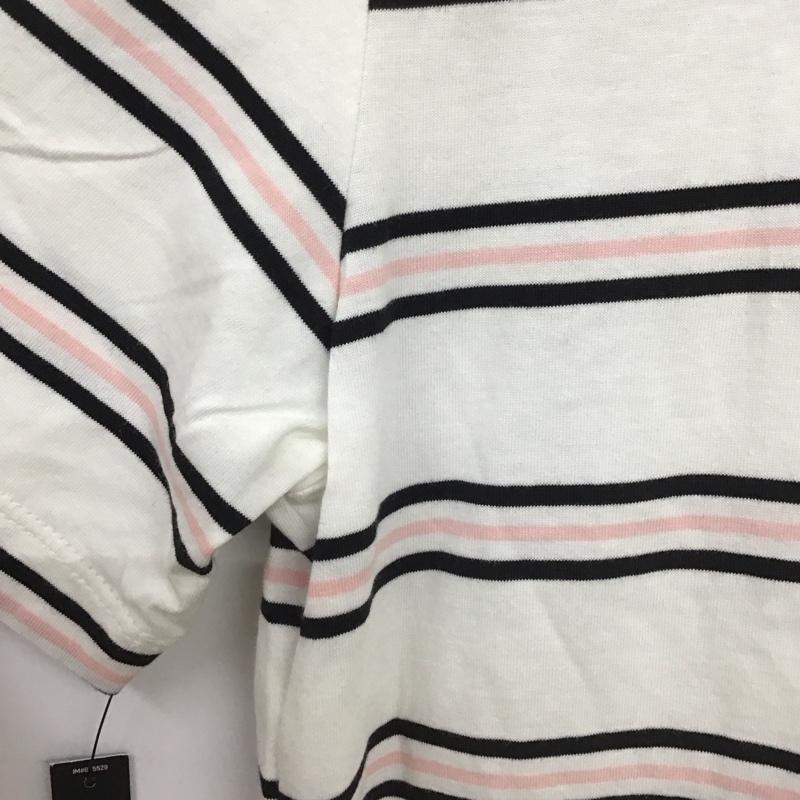 ナイキ NIKE Tシャツ 半袖 半袖カットソー プリントTシャツ クルーネックカットソー M ボーダー柄 白 / ホワイト /  メンズ USED 古着 中古 10148736