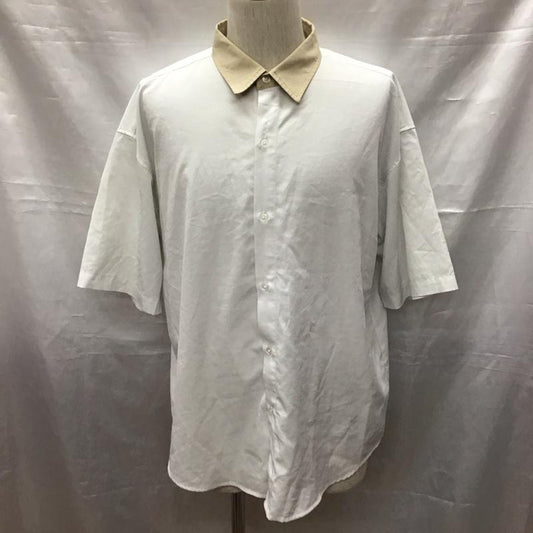 古着 USED シャツ、ブラウス 半袖 et220346 ビッグシルエットリラクシング5分袖クレリックシャツ ETELIO M 無地 ベージュ / ベージュ / X アイボリー / アイボリー /  メンズ USED 古着 中古 10117041