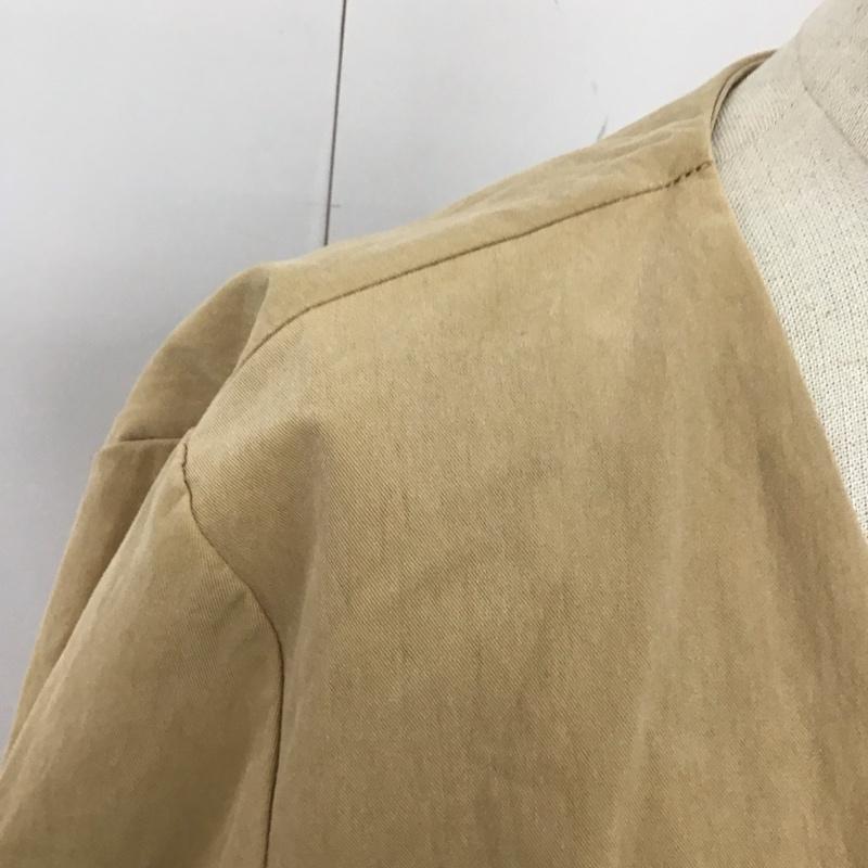 ザラ ZARA ワンピース ロングスカート 7385 111 743 カシュクール ベルト付き スリット 七分袖 S 無地 ベージュ / ベージュ /  レディース USED 古着 中古 10122557