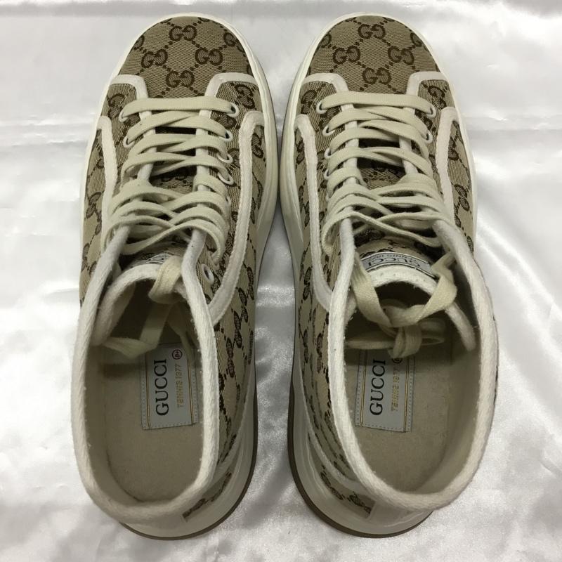 グッチ GUCCI スニーカー スニーカー GG ハイカット 箱有 総柄 ベージュ / ベージュ / X 白 / ホワイト /  メンズ USED 古着 中古 10109199