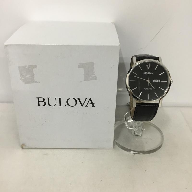 ブローバ BULOVA 腕時計 アナログ（自動巻き） 96C131 レザーベルト 箱有 ロゴ、文字 黒 / ブラック /  メンズ USED 古着 中古 10133878