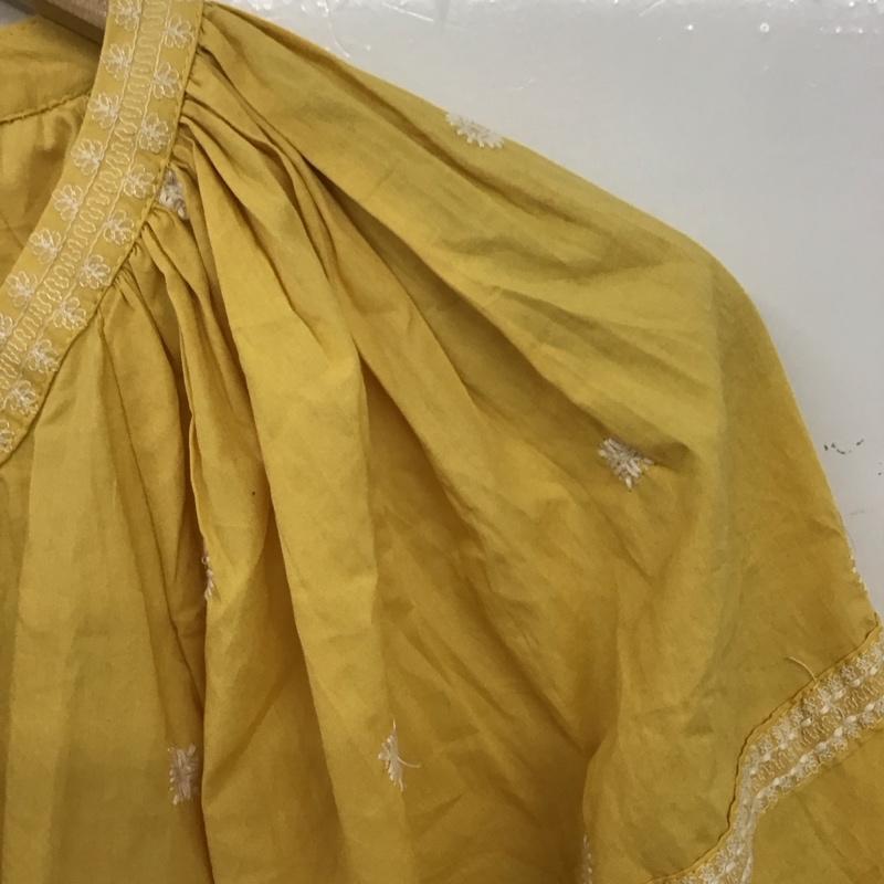 ザラ ZARA カーディガン 長袖 長袖カーディガン 前開き ノーカラー S 刺繍 黄 / イエロー /  レディース USED 古着 中古 10135613