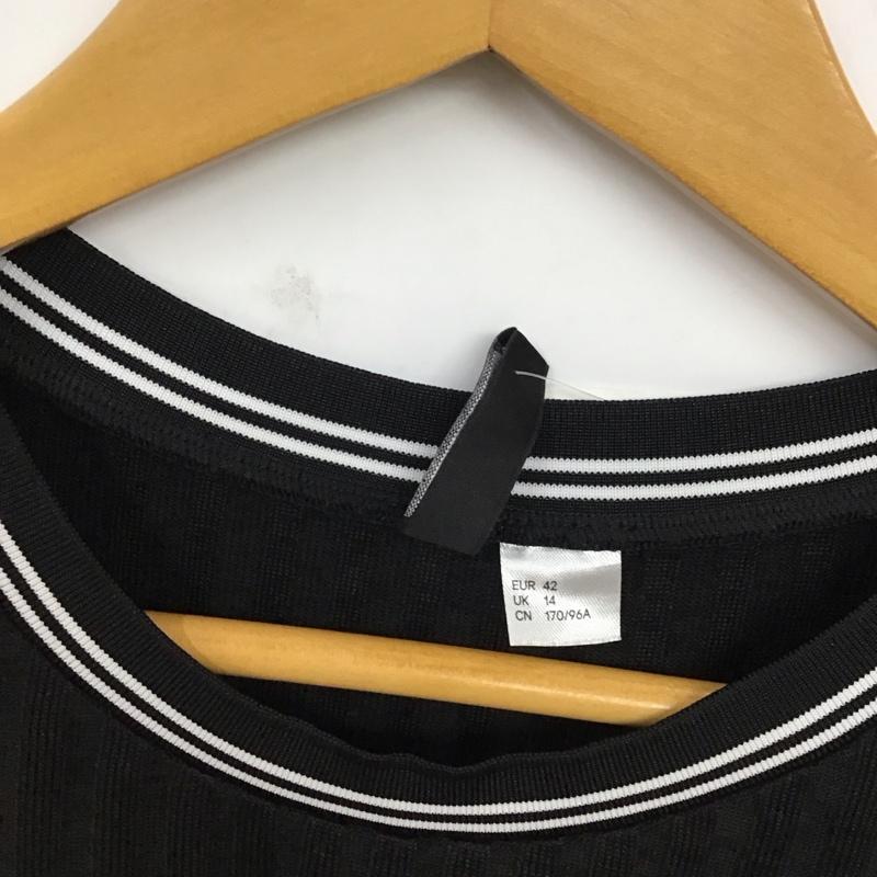 ヘンネスアンドモーリッツ H&M ワンピース ひざ丈スカート 半袖 リブ 無地 X 無地 黒 / ブラック / X 黒 / ブラック / X 白 / ホワイト / X 白 / ホワイト /  レディース USED 古着 中古 10119273