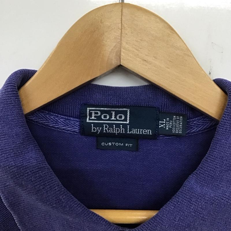 ポロバイラルフローレン Polo by RALPH LAUREN ポロシャツ 半袖 半袖ポロシャツ カラーシャツ 半袖カットソー XL ロゴ、文字 青 / ブルー /  メンズ USED 古着 中古 10134945