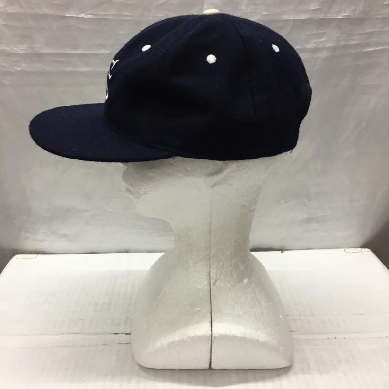 エベッツフィールドフランネルズ EBBETS FIELD FLANNELS 帽子 キャップ FSキャップ ウール ロゴ、文字 紺 / ネイビー /  メンズ USED 古着 中古 10122334