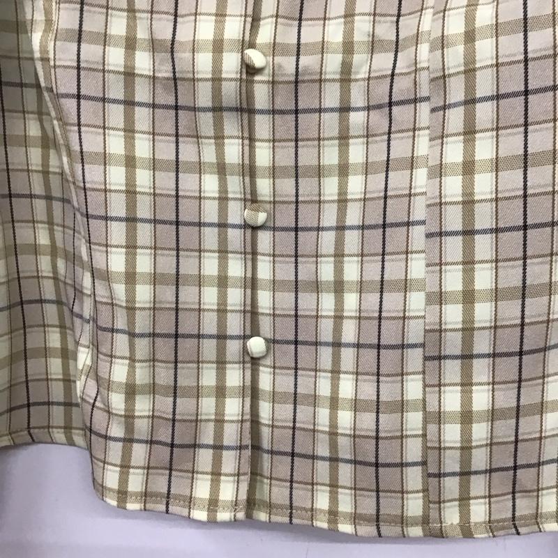 マジェスティックレゴン MAJESTIC LEGON シャツ、ブラウス 長袖 1002030506 スウィートフリルブラウス タグ付き M チェック ベージュ / ベージュ /  レディース USED 古着 中古 10141988