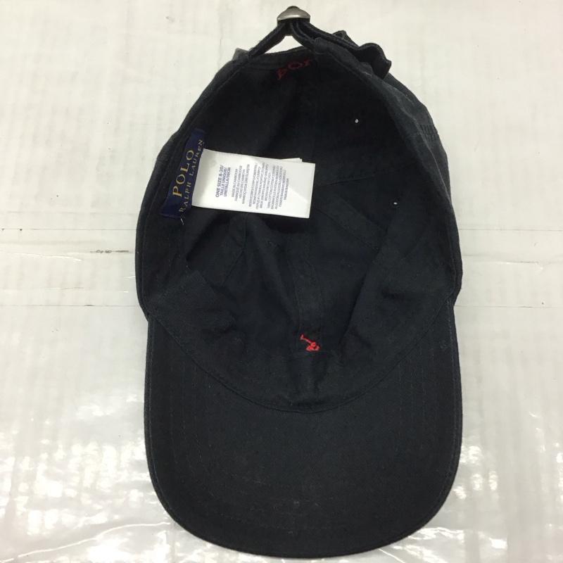 ポロラルフローレン POLO RALPH LAUREN 帽子 キャップ コットン ロゴ ワンポイント 黒 / ブラック / X 赤 / レッド /  メンズ USED 古着 中古 10116461
