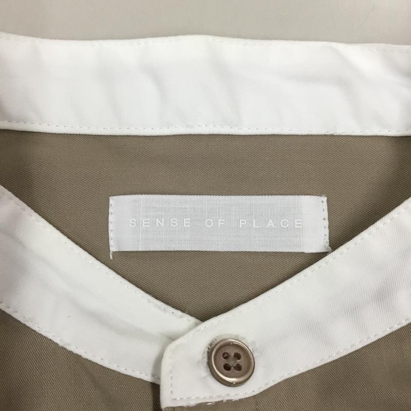 センスオブプレイス SENSEOFPLACE シャツ、ブラウス 半袖 aa25-13a142 グラフィックアートシャツC 半袖シャツ L プリント ベージュ / ベージュ /  メンズ USED 古着 中古 10115772