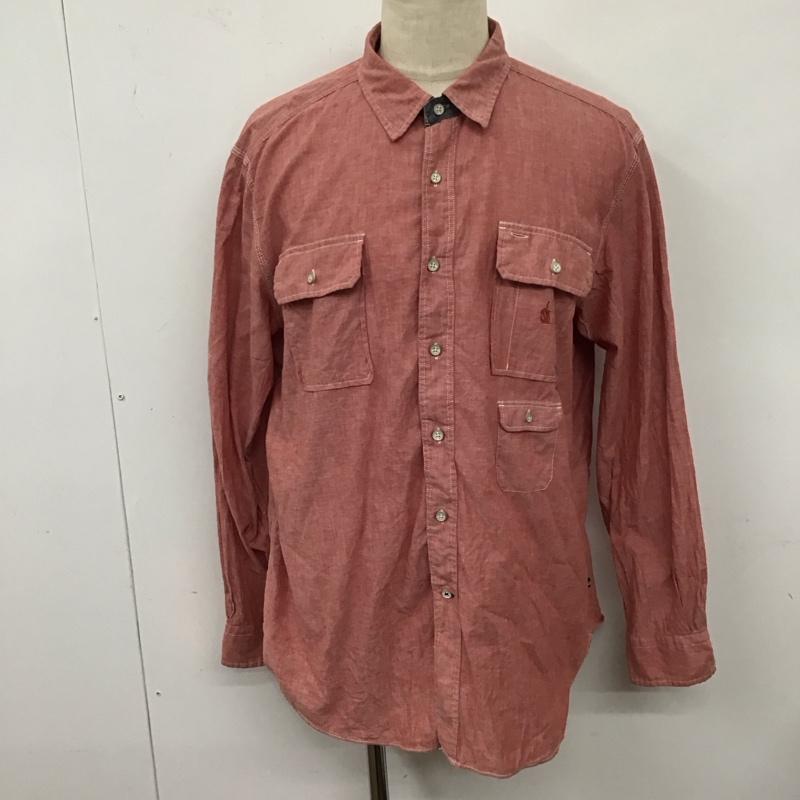 ノーティカ NAUTICA シャツ、ブラウス 長袖 長袖シャツ 無地シャツ カラーシャツ XL ロゴ、文字 赤 / レッド /  メンズ USED 古着 中古 10125055