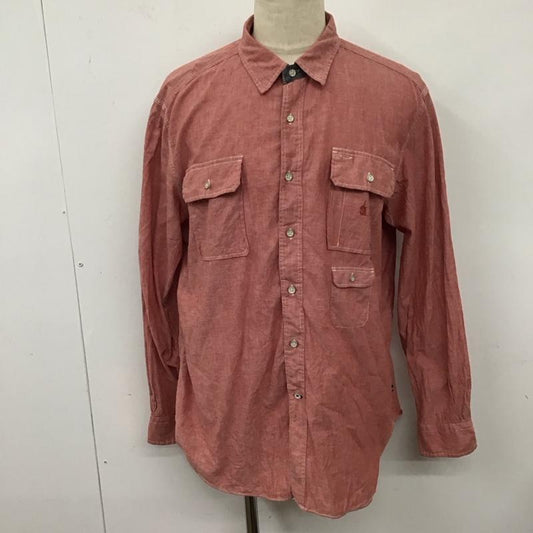 ノーティカ NAUTICA シャツ、ブラウス 長袖 長袖シャツ 無地シャツ カラーシャツ XL ロゴ、文字 赤 / レッド /  メンズ USED 古着 中古 10125055