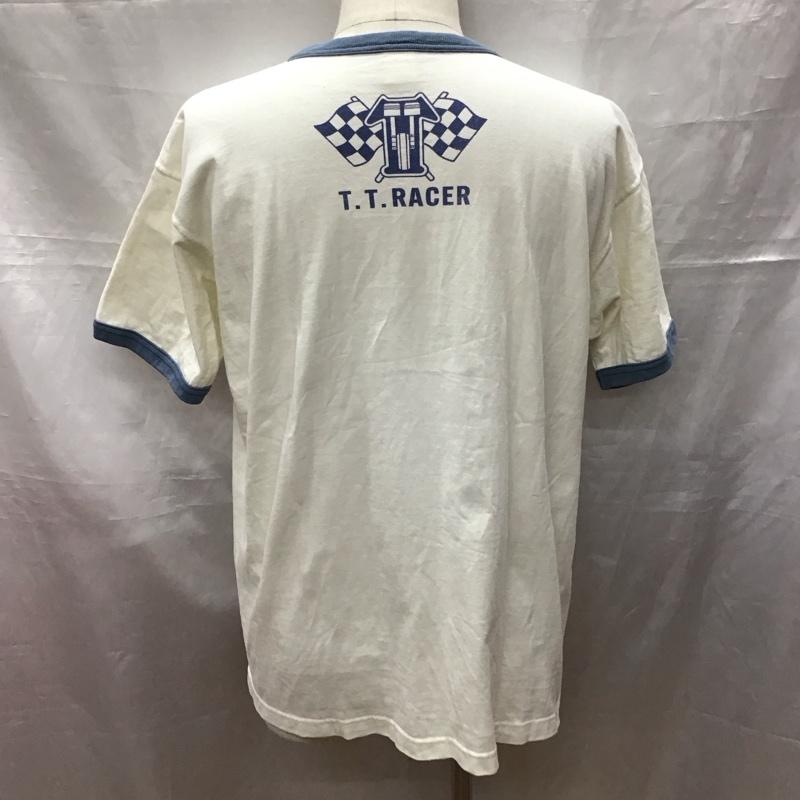 トイズマッコイ TOYS McCOY Tシャツ 半袖 リンガーT JOHNSON MOTORS XXL ロゴ、文字 白 / ホワイト / X 青 / ブルー /  メンズ USED 古着 中古 10118032