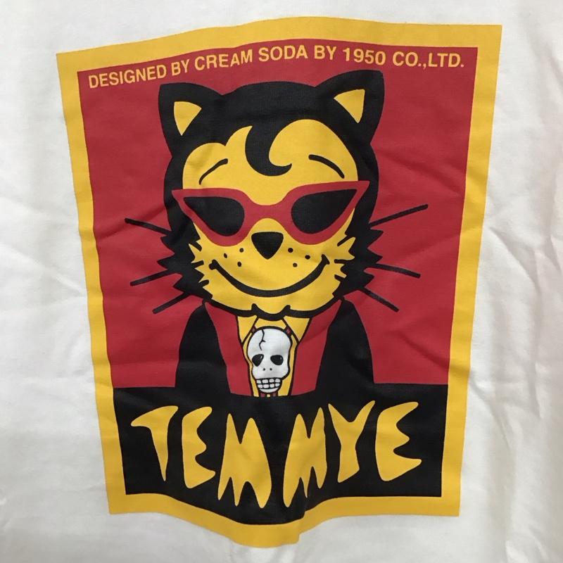 クリームソーダ CREAMSODA Tシャツ 半袖 半袖カットソー プリントTシャツ クルーネックカットソー M プリント 白 / ホワイト /  メンズ USED 古着 中古 10133356