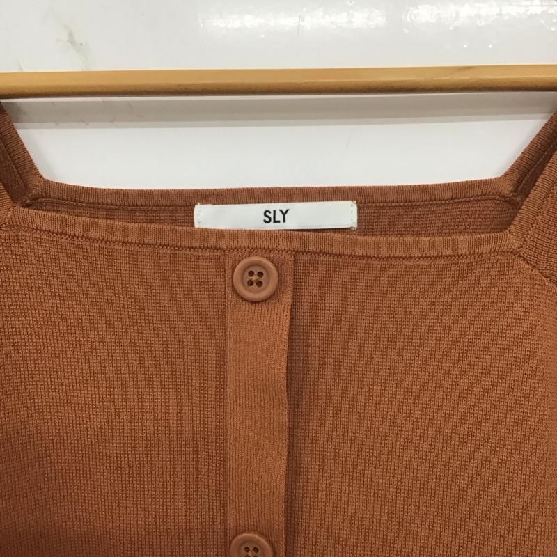 スライ SLY ニット、セーター 長袖 030ESZ70-3710 FRONT BUTTON トップス 2 無地 茶 / ブラウン /  レディース USED 古着 中古 10140226