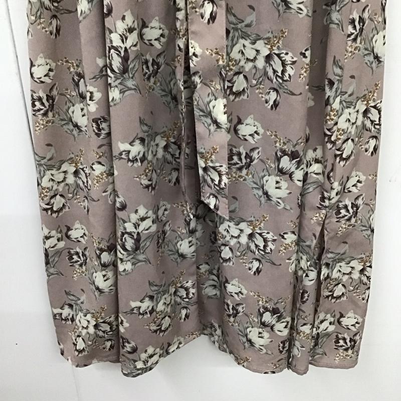 スプレイプレミアム SPRAYPREMIUM ワンピース ロングスカート 31783 オープンカラー 七分袖 前開き M 花柄 紫 / パープル /  レディース USED 古着 中古 10117745