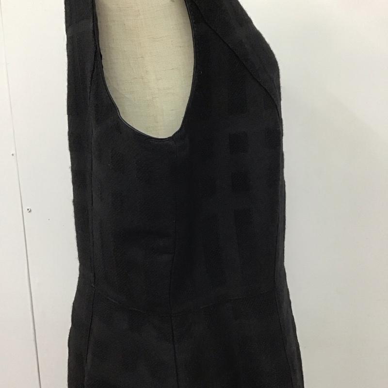 バーバリーロンドン Burberry London ワンピース ひざ丈スカート FM786-041-09 ノースリーブ ウール シルク 44 チェック 黒 / ブラック /  レディース USED 古着 中古 10112961