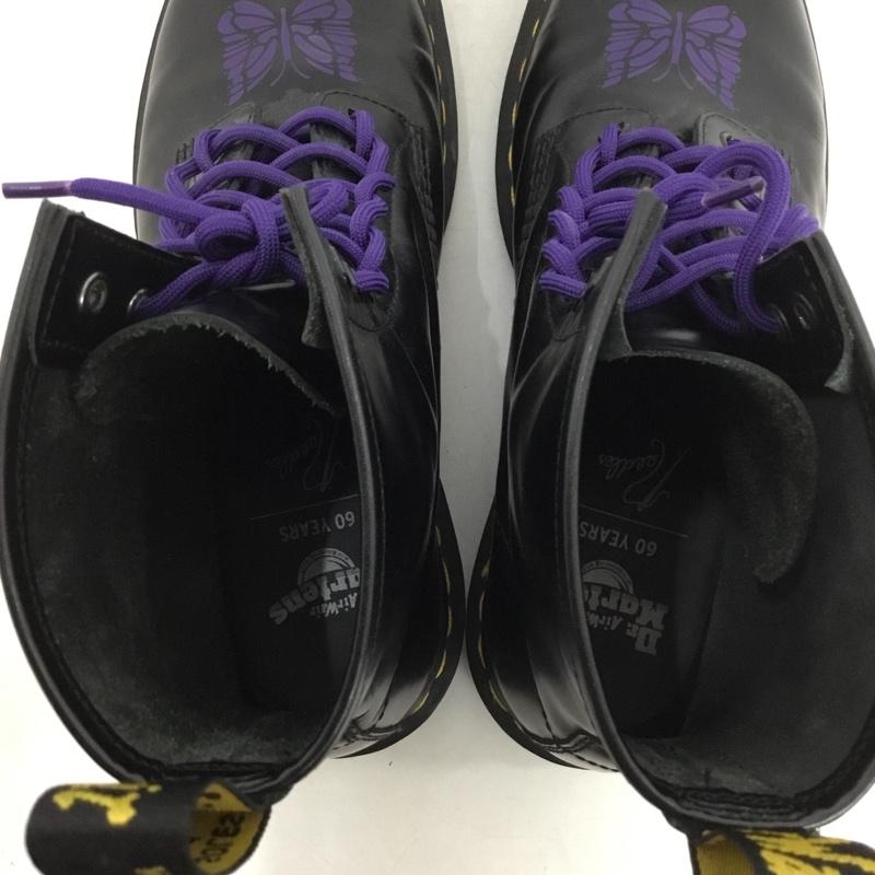ドクターマーチン Dr.Martens ブーツ ショートブーツ NEEDLES ニードルズ 1460 8ホール UK9 US：10  黒 / ブラック / X 紫 / パープル /  メンズ USED 古着 中古 10147714