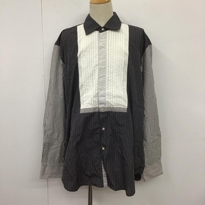 ロバート グラハム Robert Graham シャツ、ブラウス 長袖 長袖シャツ カジュアルシャツ カラーシャツ 柄シャツ XXL ボーダー柄 X チェック 白 / ホワイト / X 紺 / ネイビー /  メンズ USED 古着 中古 10107800